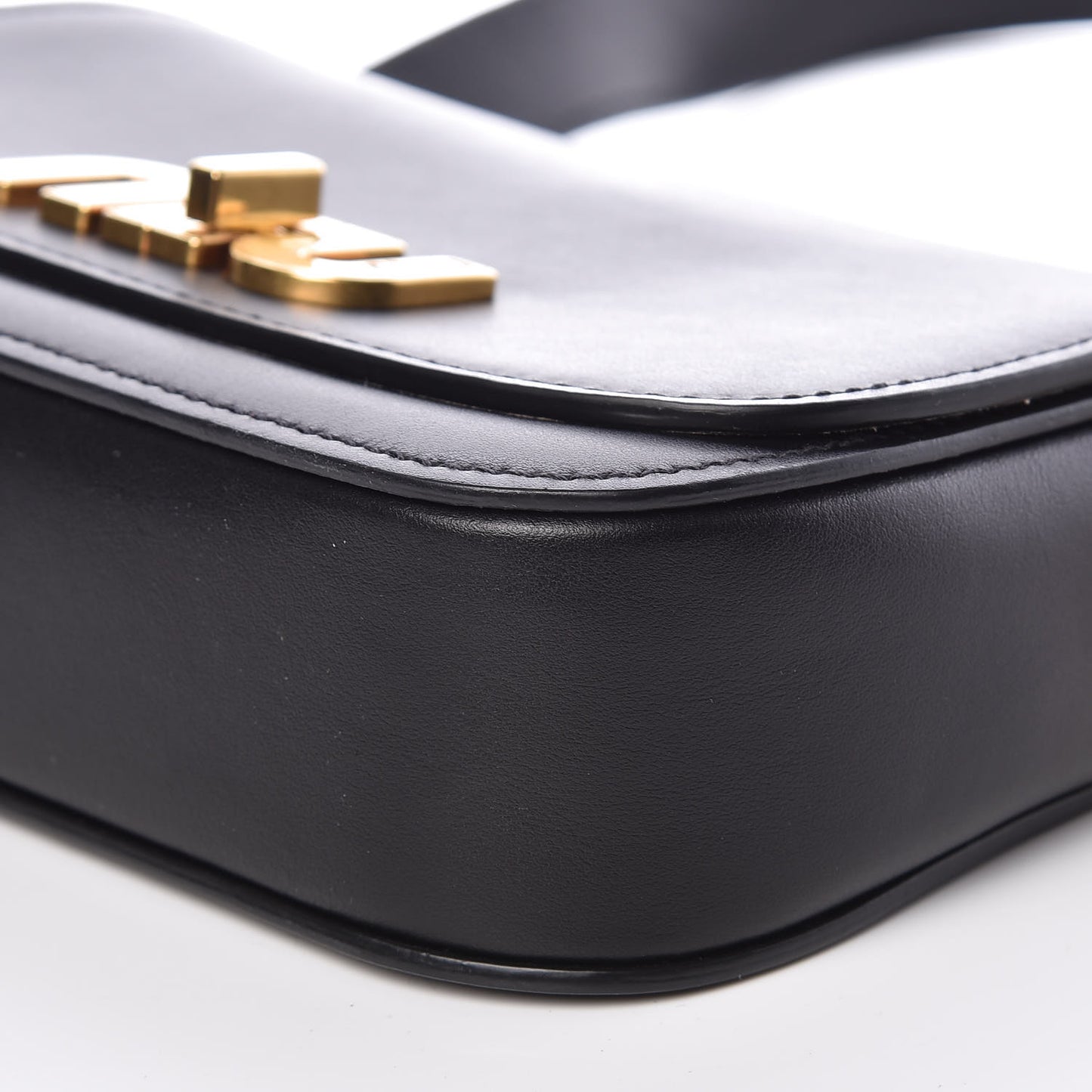 City Calf Logo Shoulder Bag Black