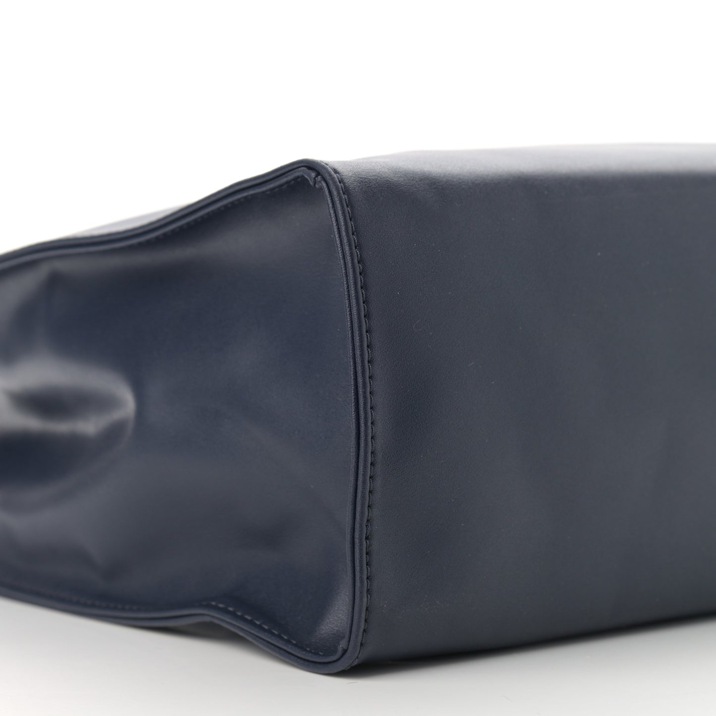 Vegan Leather Medium Shopping Bag Navy