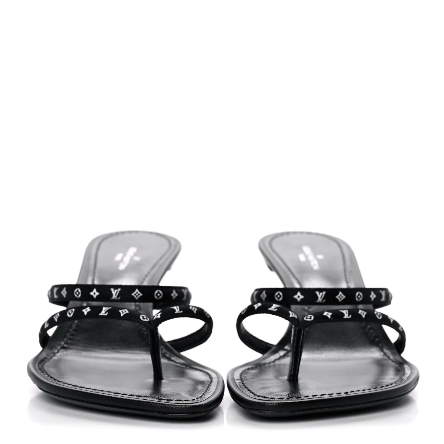 Louis Vuitton Satin Calfskin Citizen Thong Sandal 37 Black 2 of 9