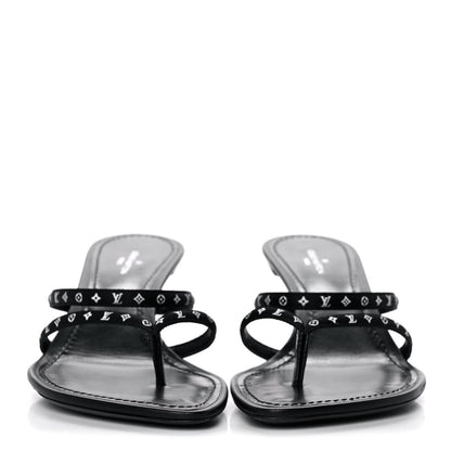 Louis Vuitton Satin Calfskin Citizen Thong Sandal 37 Black 2 of 9