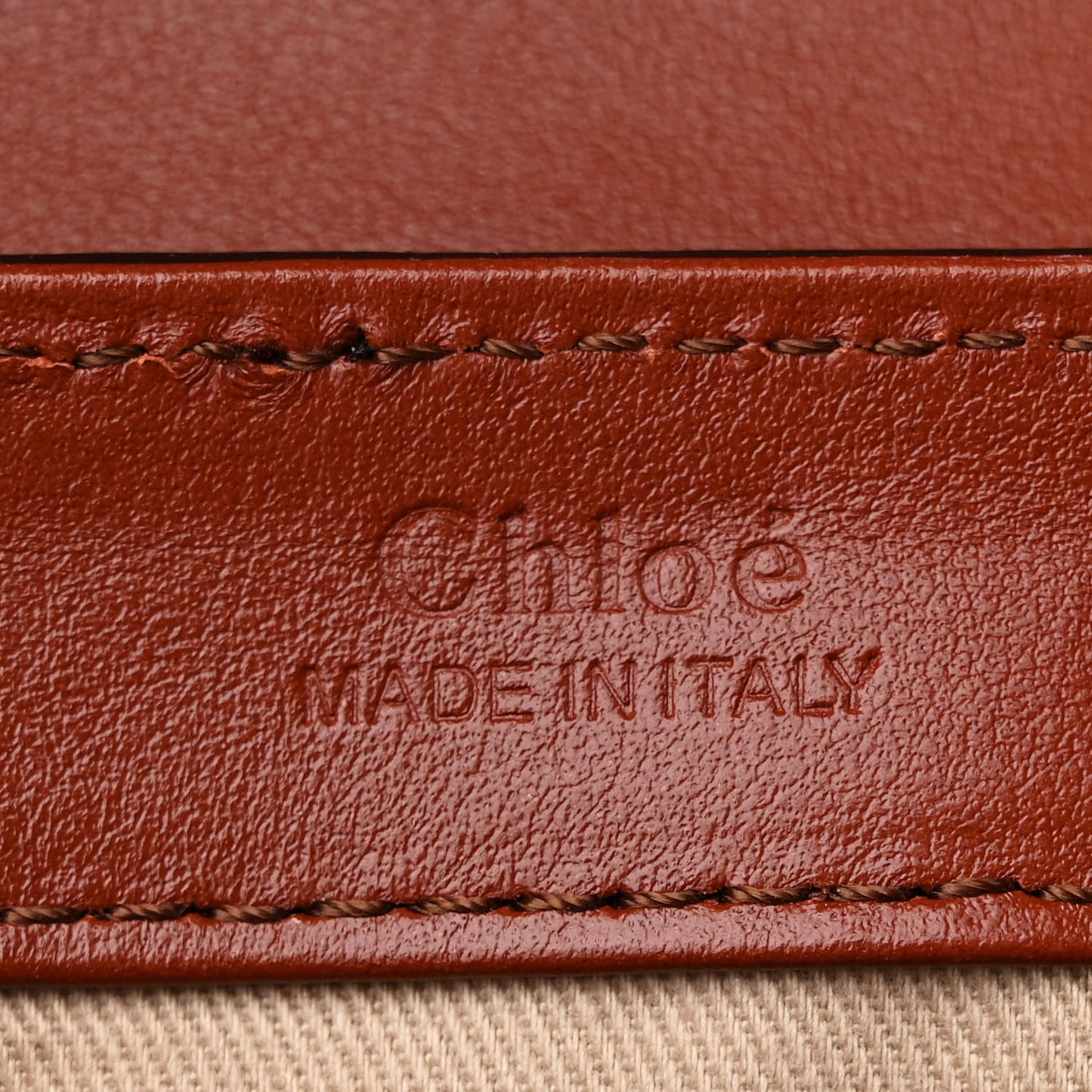 Shiny Calfskin Suede Mini C Double Carry Sepia Brown