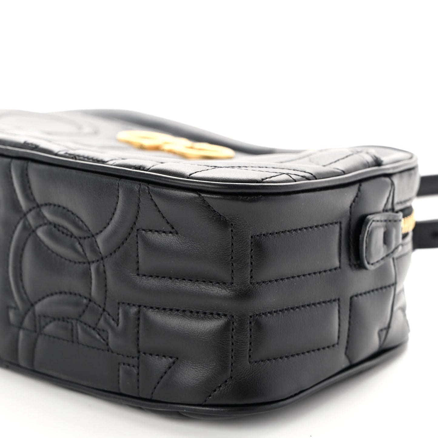 Calfskin Quilted Gancini Camera Bag Black