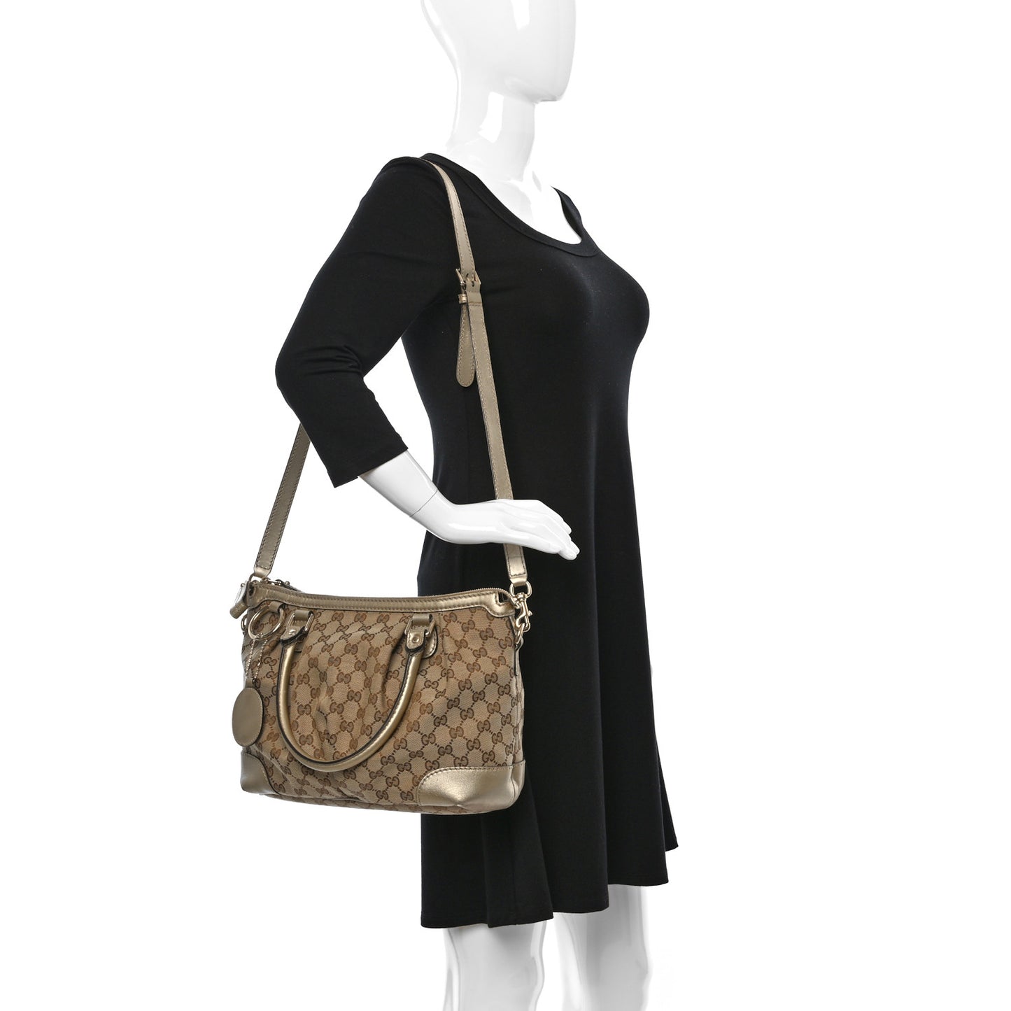 Monogram Medium Sukey Top Handle Bag Golden Beige