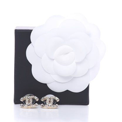 Chanel Crystal Baguette CC Earrings Gold 5 of 5