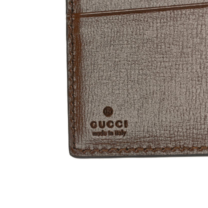 Gucci GG Supreme Monogram Textured Calfskin Web Jackie 1961 French Flap Wallet Beige Ebony Brown Sugar 6 of 9