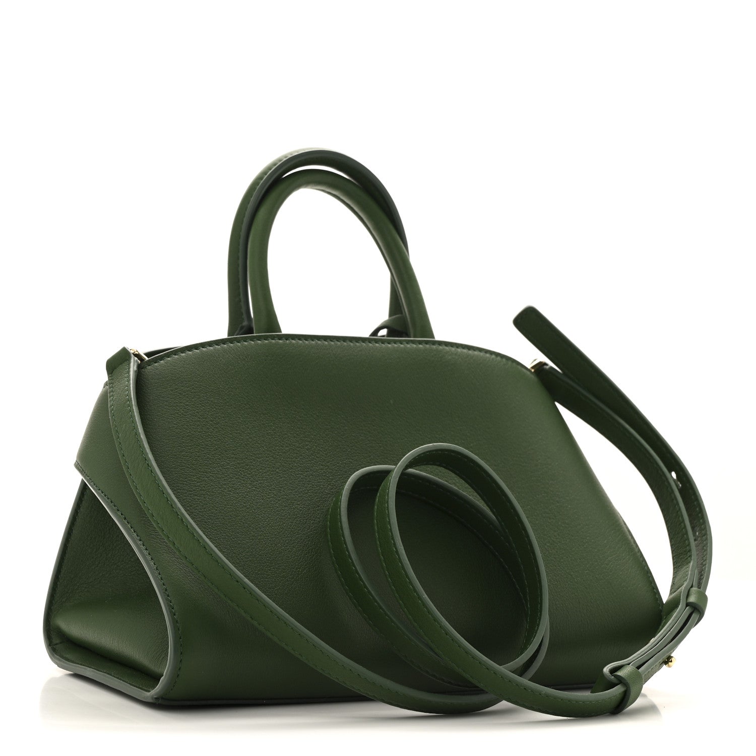 Salvatore Ferragamo Calfskin Mini Hug Bag Forrest Green 3 of 9