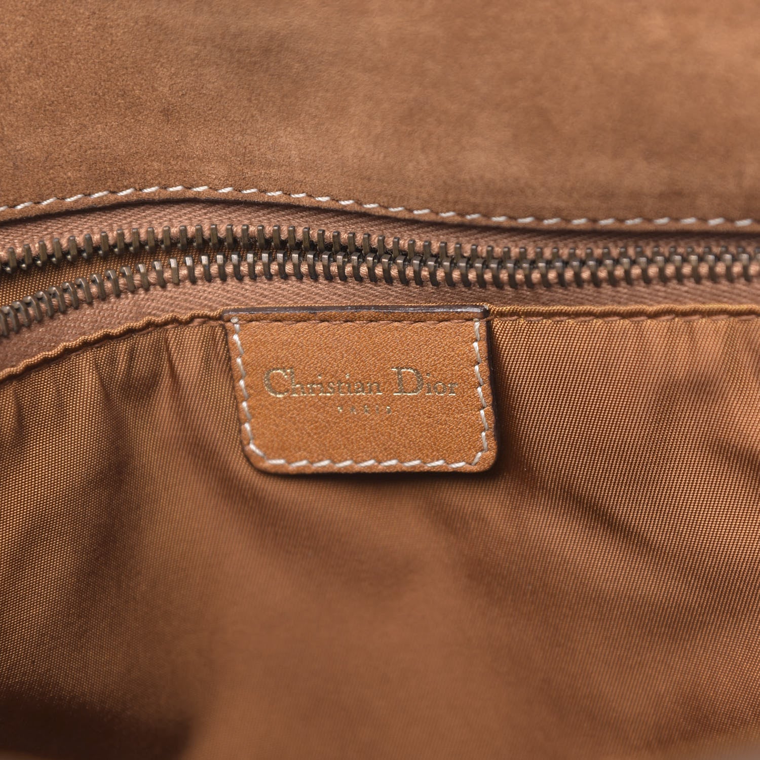 Christian Dior Calfskin Baudrier Saddle Bag Tan 6 of 15