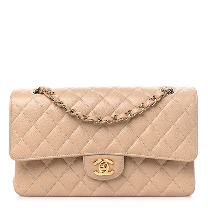 Chanel Caviar Quilted Medium Double Flap Beige 1 of 12