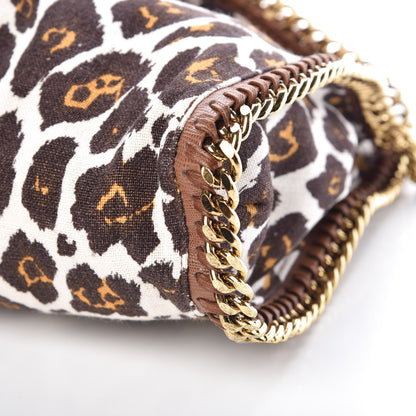 Stella McCartney Linen Leopard Falabella Fold Over Tote Fawn 9 of 9