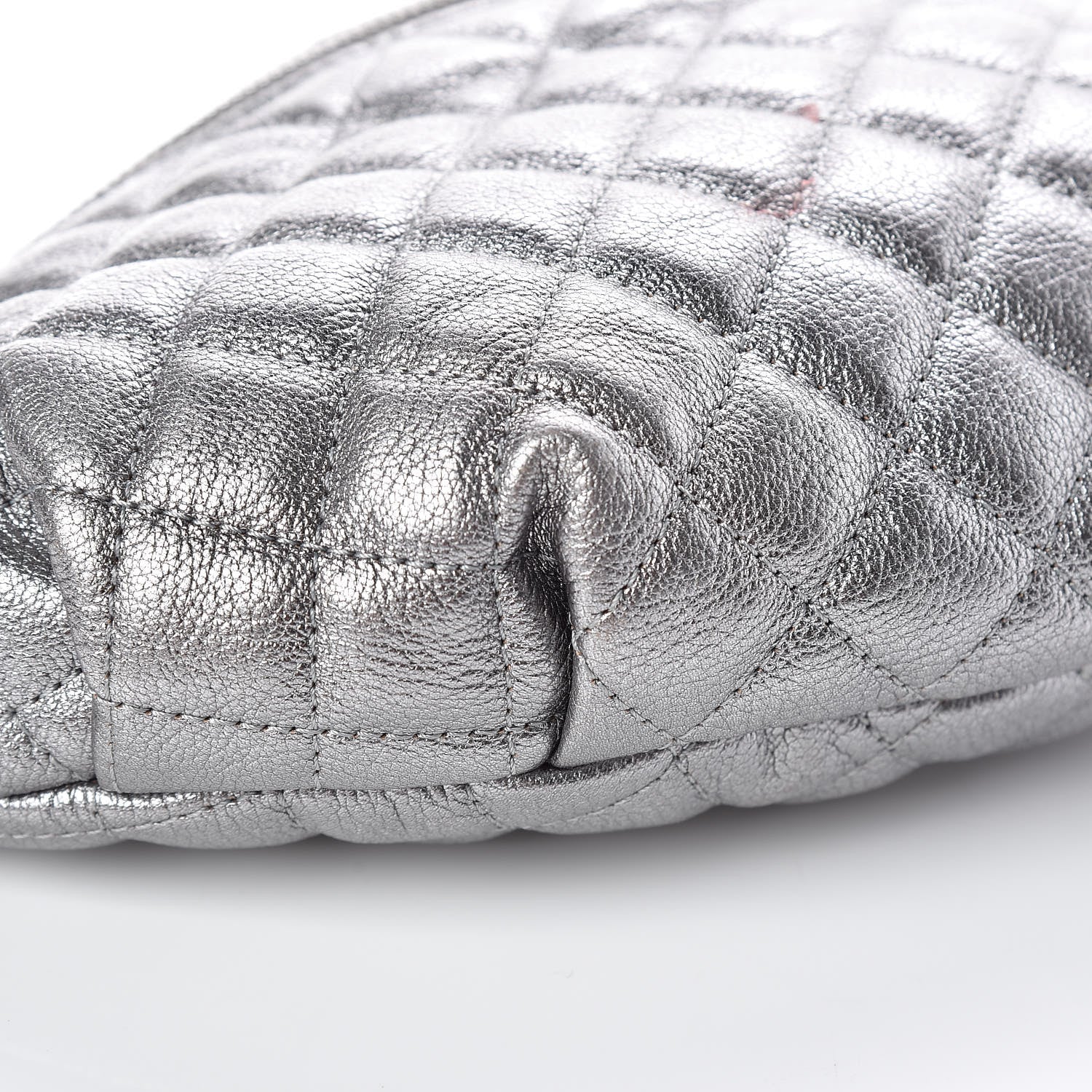 Chanel Metallic Goatskin Quilted Banane Waist Bag Fanny Pack Silver 6 of 12