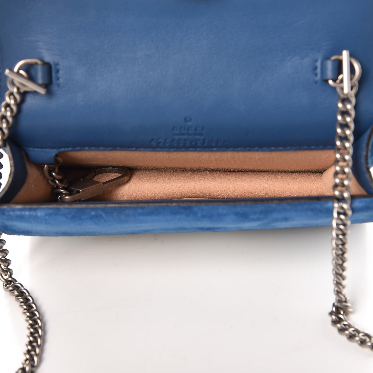 GG Supreme Monogram Blooms Super Mini Dionysus Shoulder Bag Beige Navy Vintage Blue