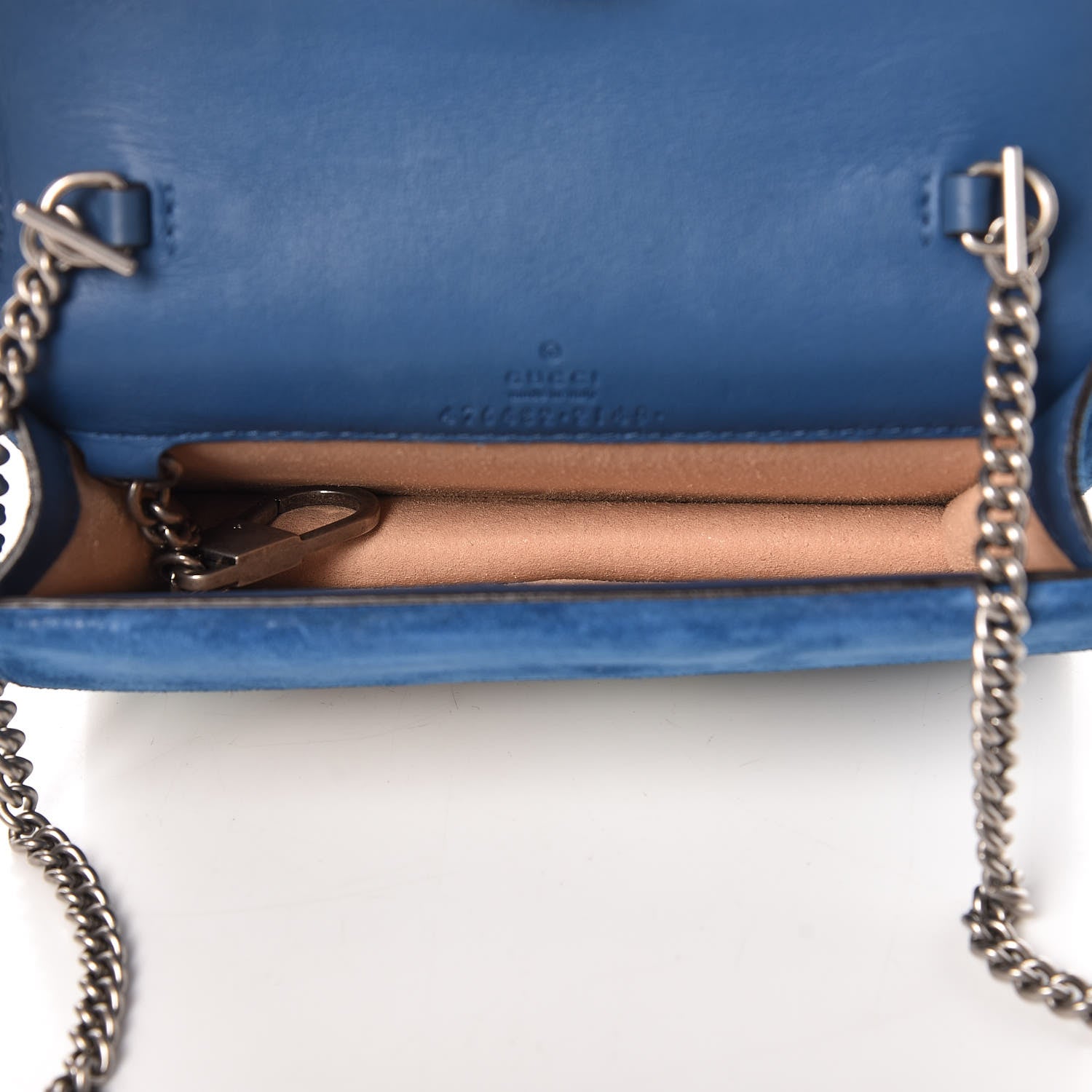 Gucci GG Supreme Monogram Blooms Super Mini Dionysus Shoulder Bag Beige Navy Vintage Blue 5 of 8