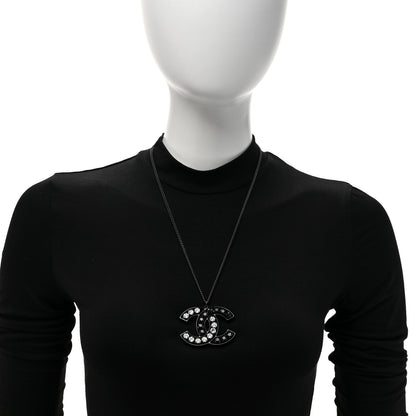 Chanel Ruthenium Crystal CC Necklace Black 2 of 4