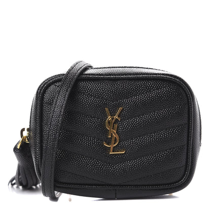 Saint Laurent Grain De Poudre Matelasse Monogram Baby Lou Camera Bag Black 1 of 12