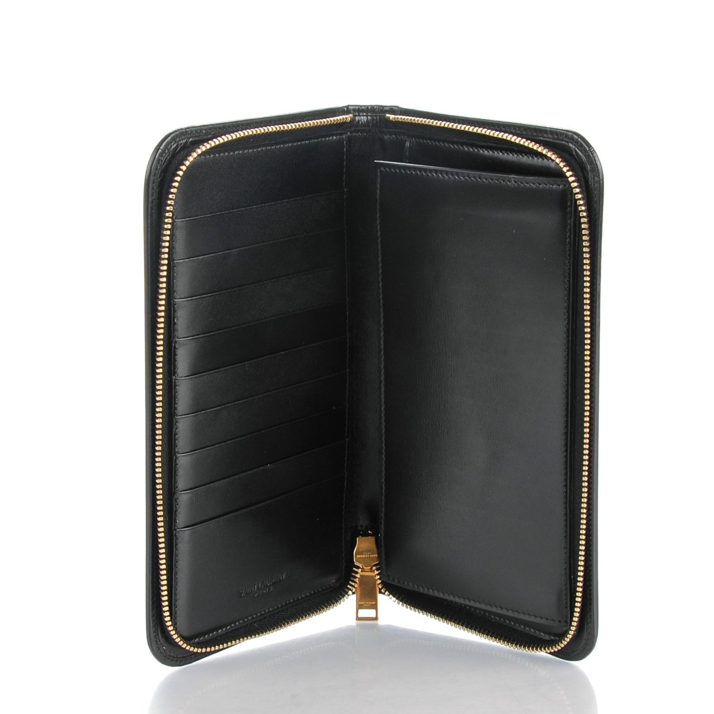 Calfskin Classic Zip Around Wallet Black