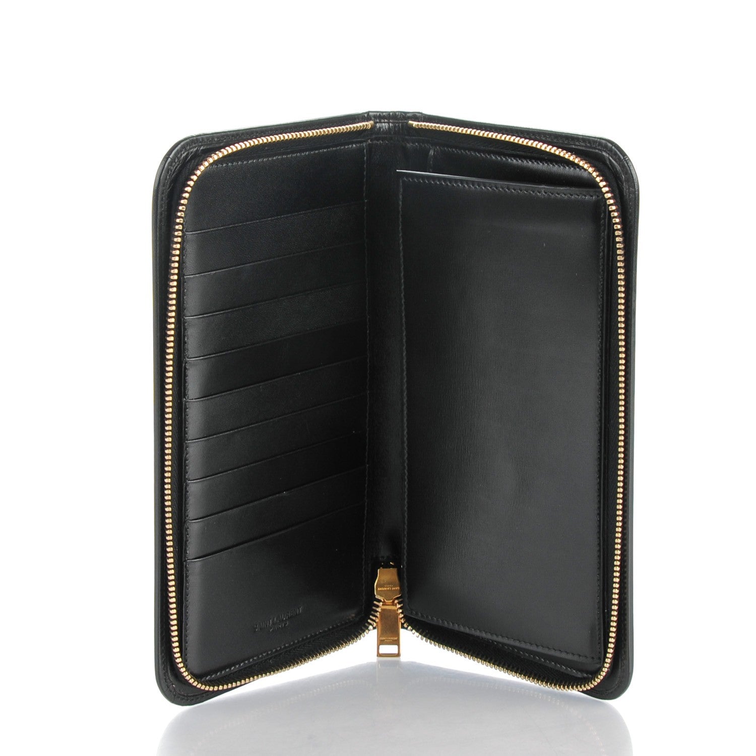 Saint Laurent Calfskin Classic Zip Around Wallet Black 5 of 7