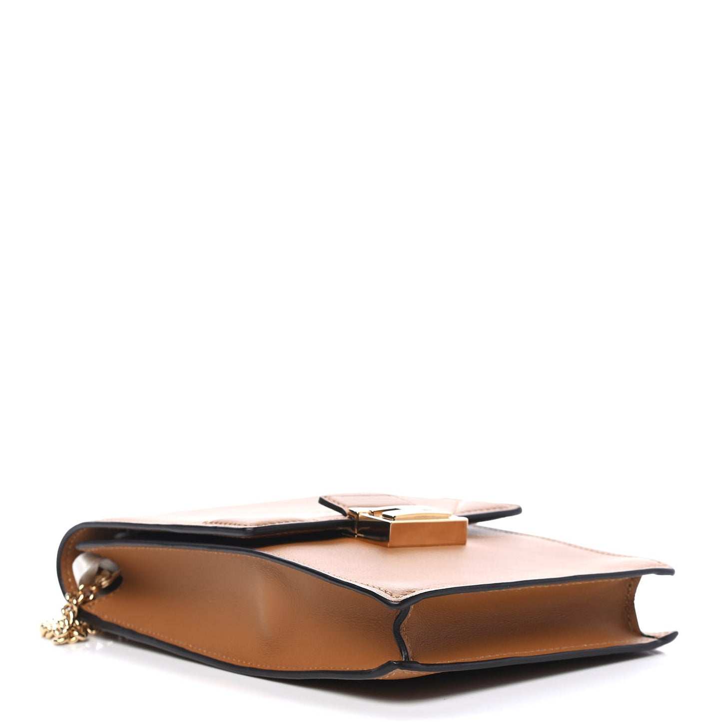 Vitello Grace Matte Kan U Vertical Wallet On Chain Nocciola