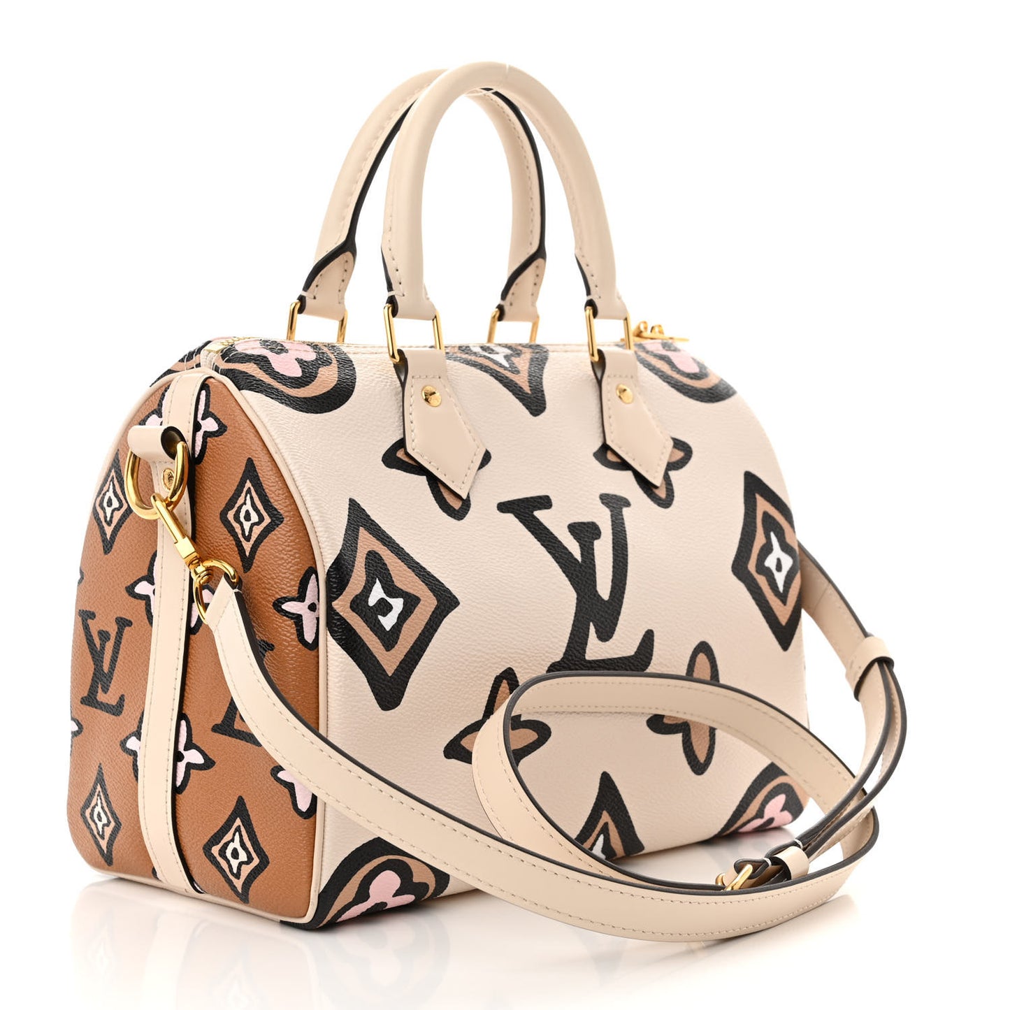 Monogram Giant Wild At Heart Speedy Bandouliere 25 Creme