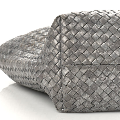 Bottega Veneta Metallic Nappa Intrecciato Medium Moon Cabat Silver 8 of 11
