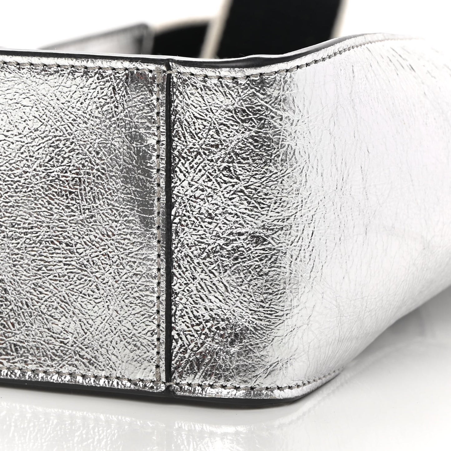 Metallic Eco Alter Nappa Embroidered Logo Stonewall Crossbody Bag Silver