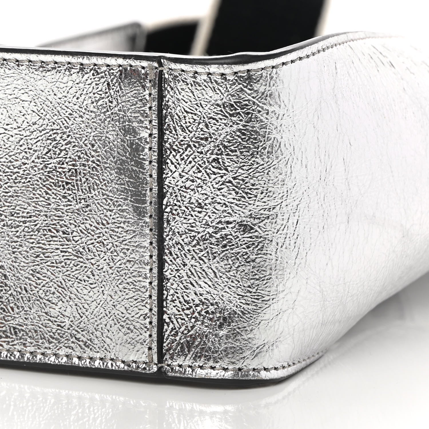 Stella McCartney Metallic Eco Alter Nappa Embroidered Logo Stonewall Crossbody Bag Silver 10 of 14