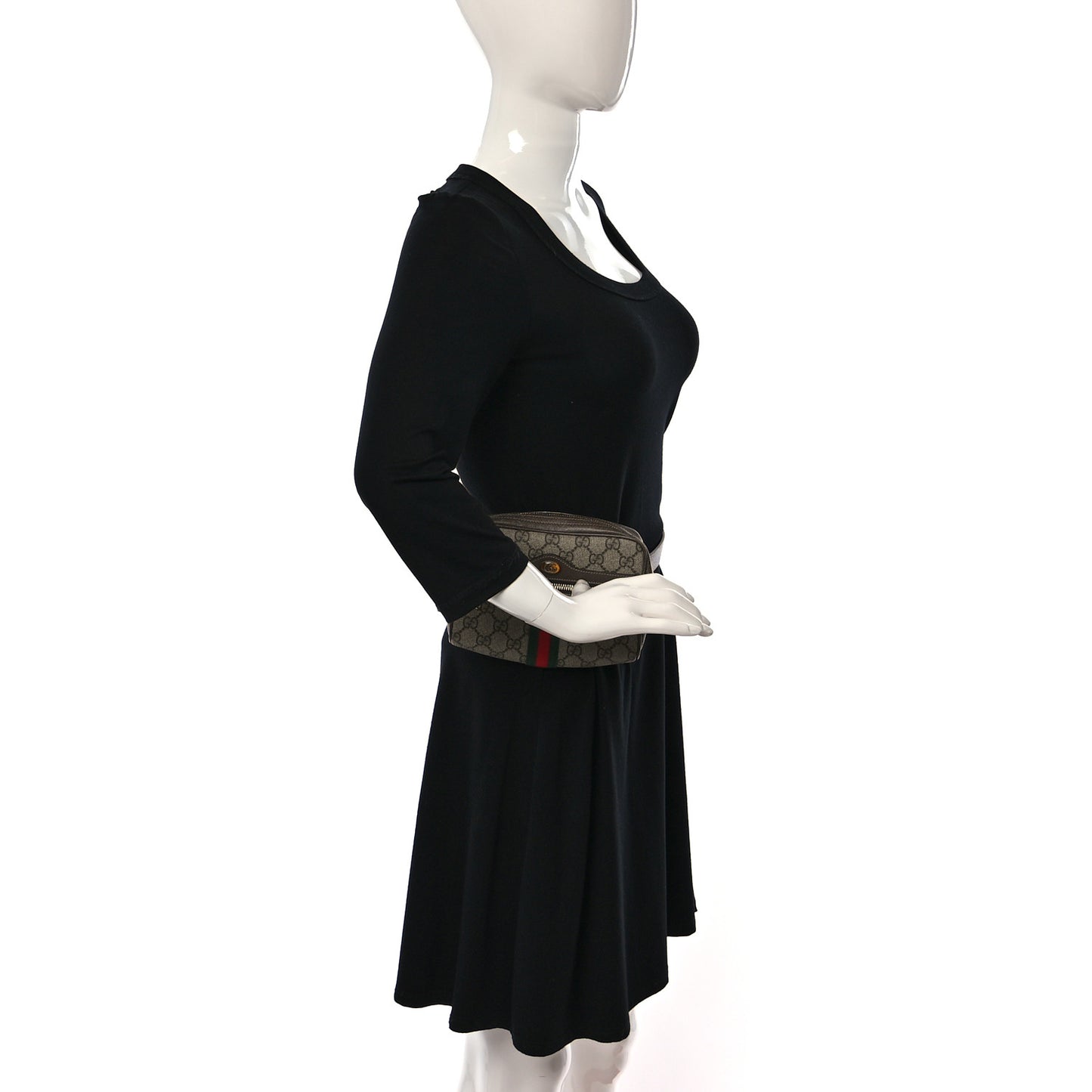 GG Supreme Monogram Ophidia Belted iPhone Case 85 34 Dark Brown