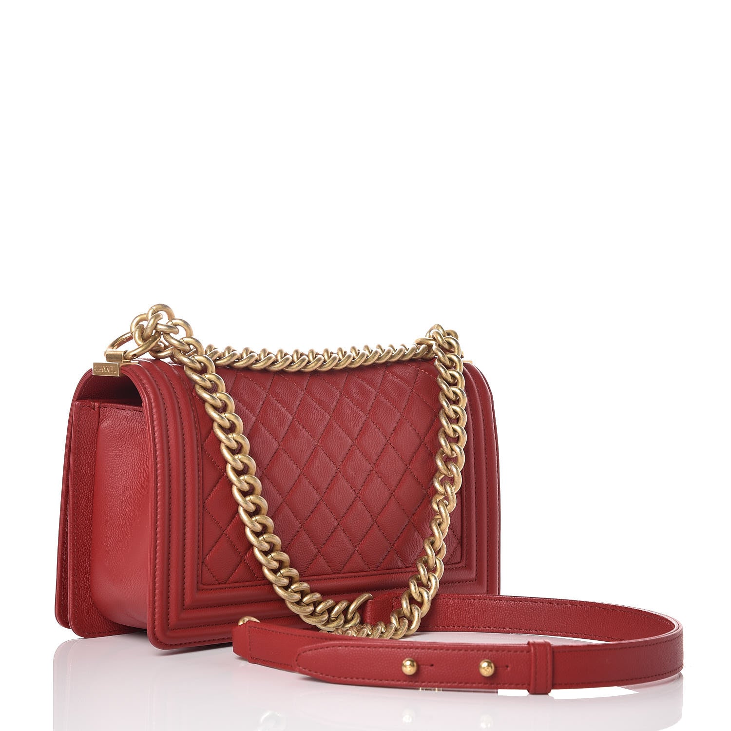 Chanel Caviar Quilted Medium Boy Flap Red 3 of 8