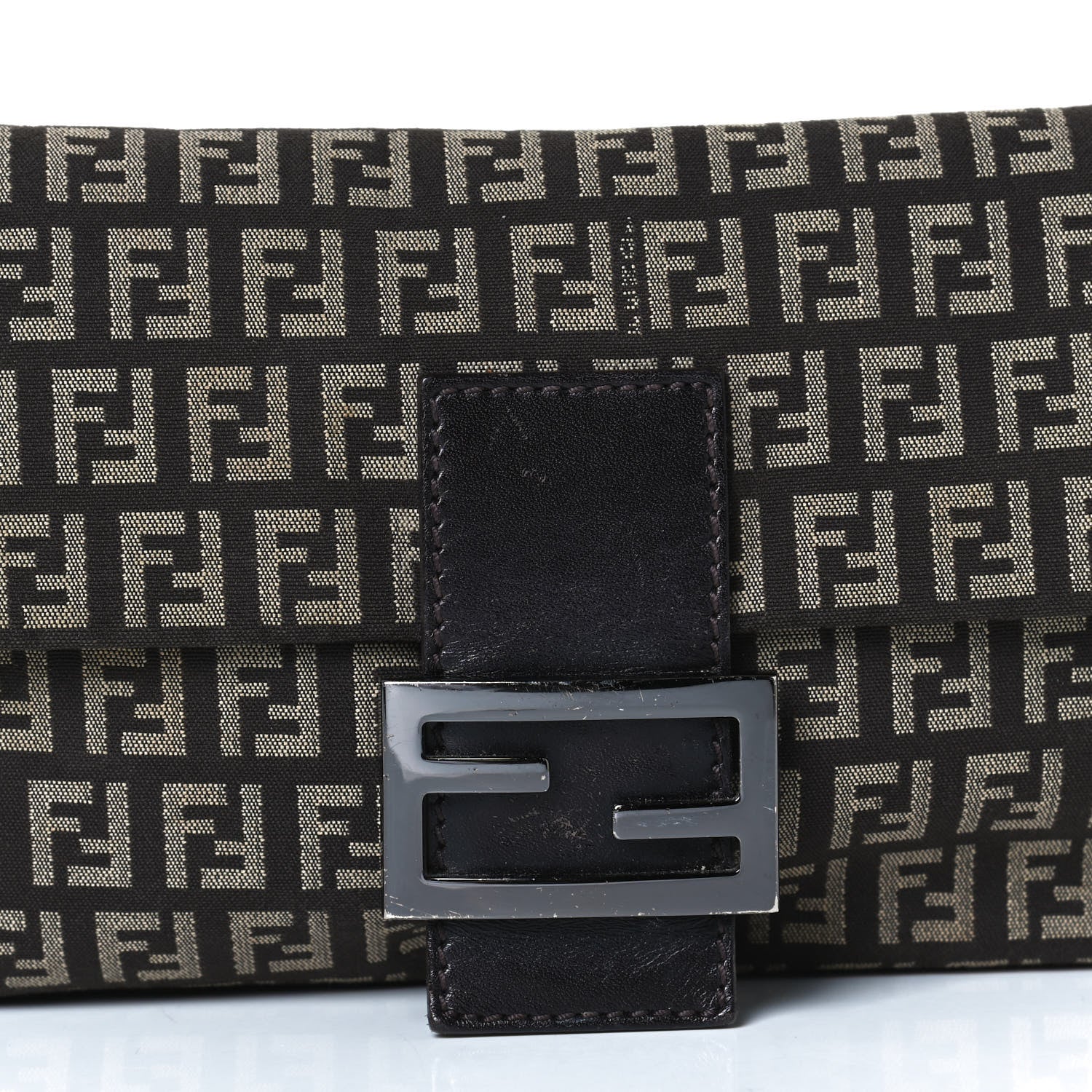 Fendi Zucchino Vitello Baguette Testa di Moro Beige 8 of 12