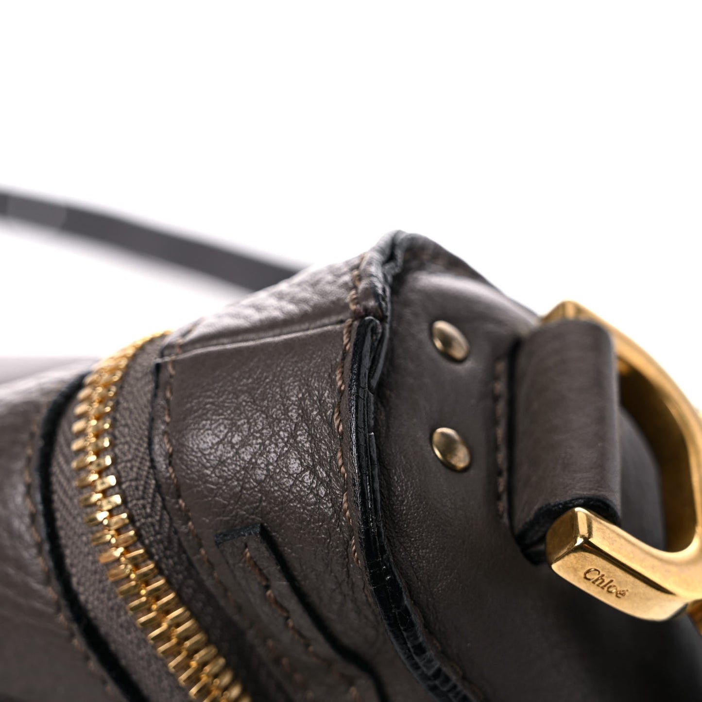 Calfskin Medium Marcie Round Zip Crossbody Ash