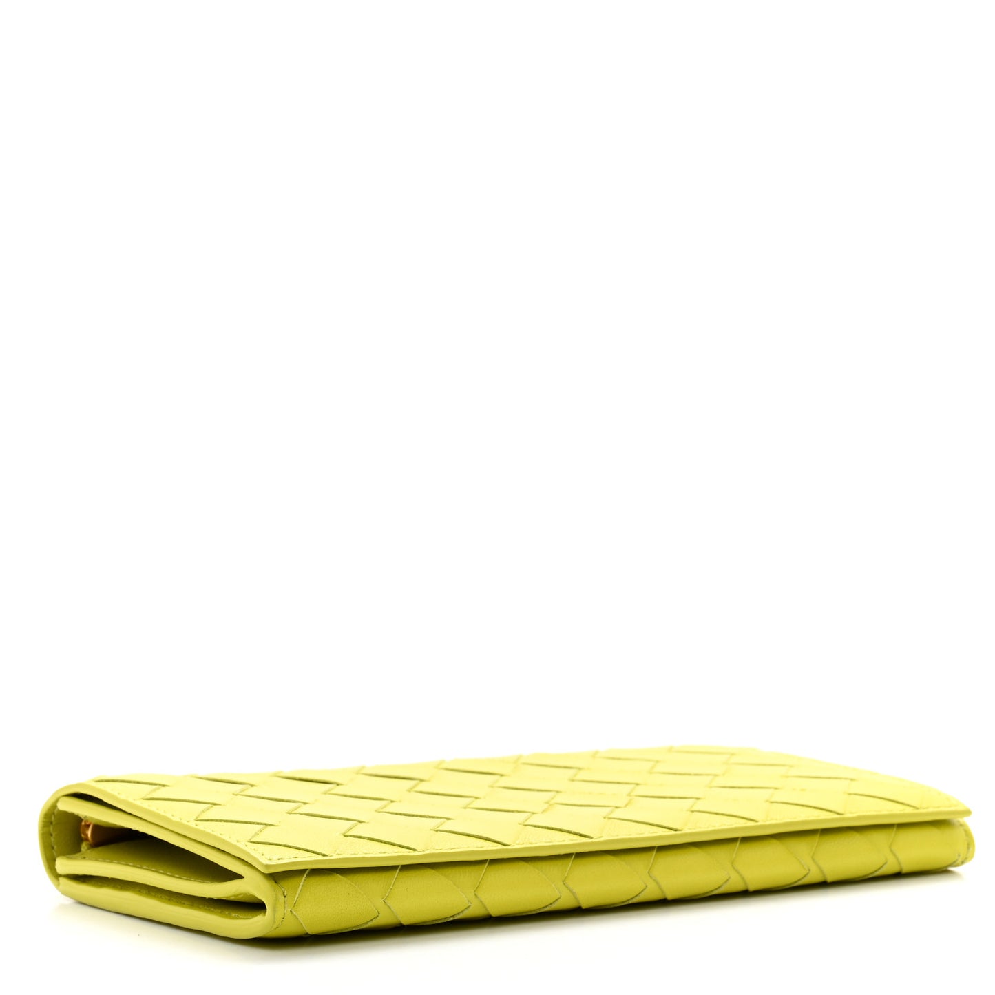 Nappa Intrecciato Zip Flap Wallet Kiwi