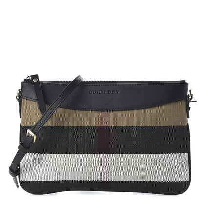 Burberry House Check Derby Peyton Crossbody Clutch Bag Black 1 of 9