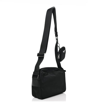 Prada Re-Nylon Vela Saffiano Pocket Double Zip Shoulder Bag Black 3 of 8