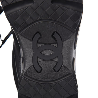 Chanel Toile Suede Calfskin CC Sneakers 35.5 Black 8 of 9