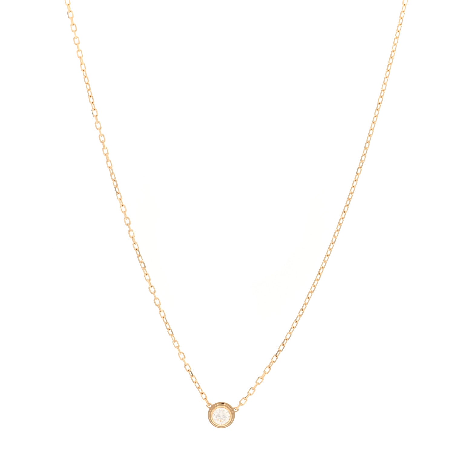 Cartier 18K Yellow Gold Diamond LM D'Amour Pendant Necklace 1 of 5