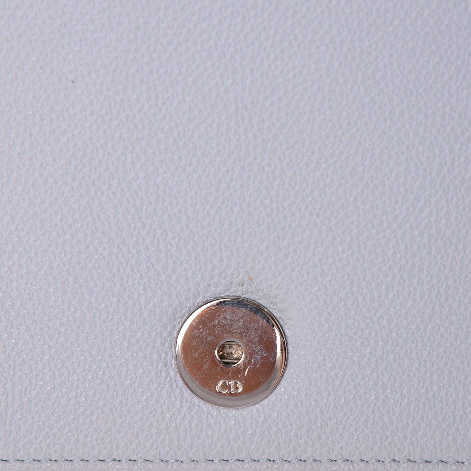 Christian Dior Grained Calfskin Diorama Wallet on Chain Pouch Light Blue 11 of 18