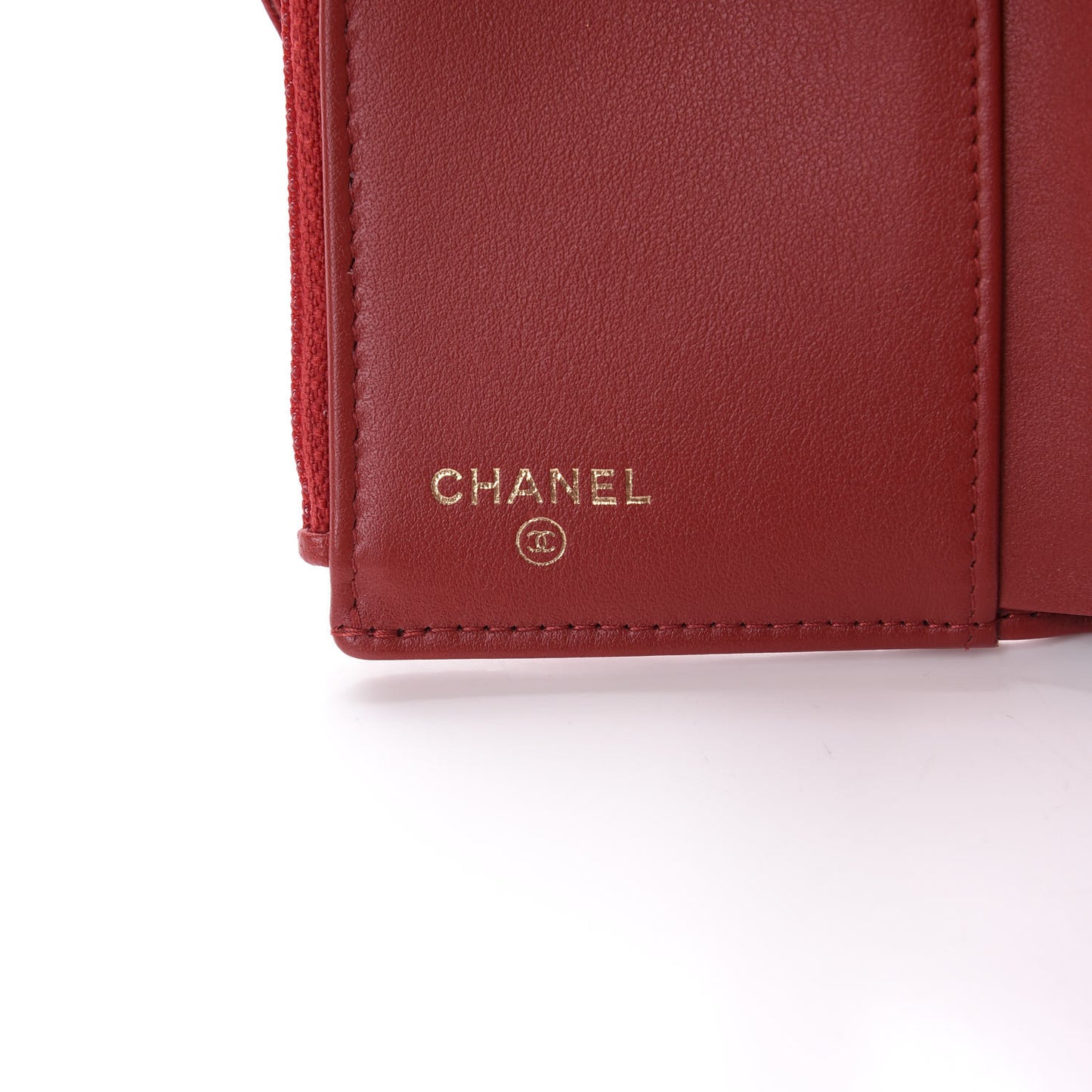 Goatskin Quilted 19 Small Flap Wallet Red