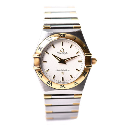 Omega Stainless Steel 18K Yellow Gold 25mm Constellation Quartz Watch White 1272.30 1 of 6