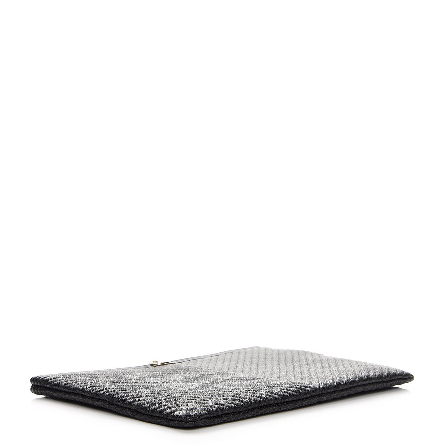 Caviar Chevron Large Boy Cosmetic Case Black