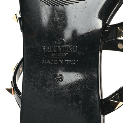 Valentino Garavani PVC Jelly Rockstud Caged Flat Thong Sandals 39 Black 6 of 7