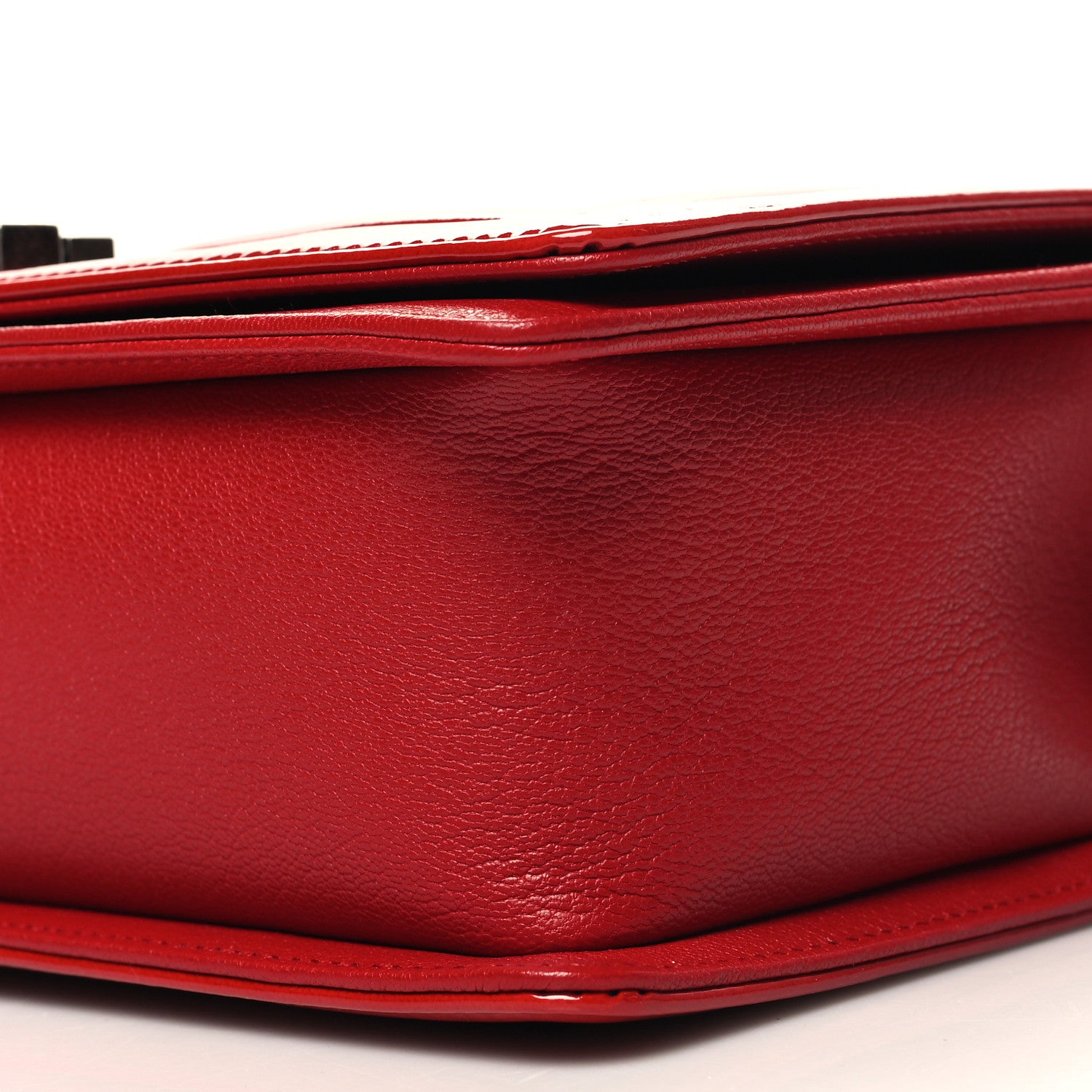 Chanel Goatskin Patent Quilted New Medium Boy Flap Red 10 of 11