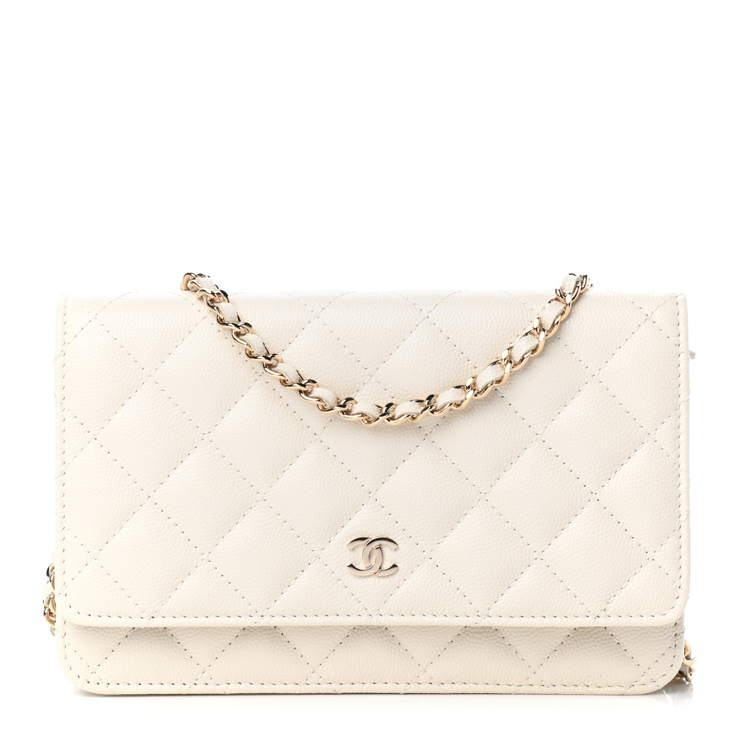 Chanel Caviar Quilted Wallet On Chain WOC White 1 of 10