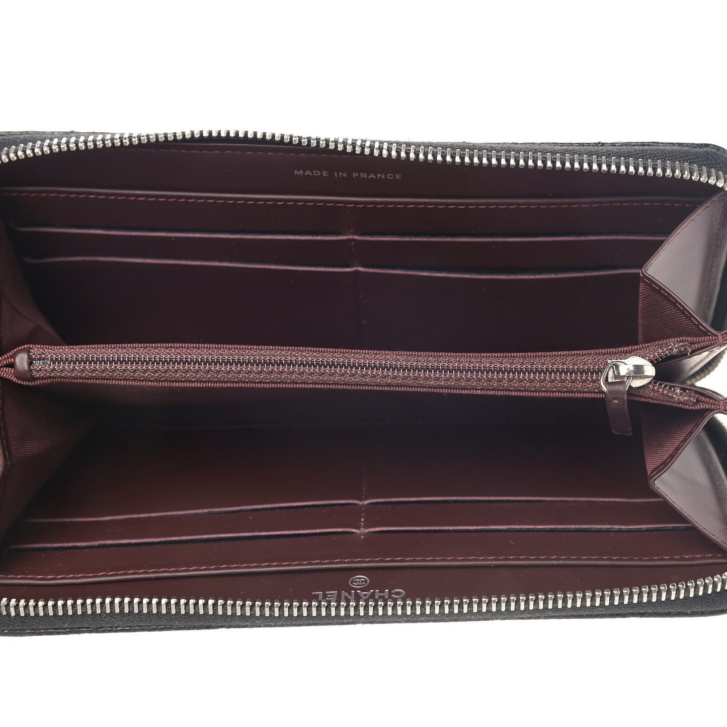Caviar Quilted Large Gusset Zip Around Wallet Black