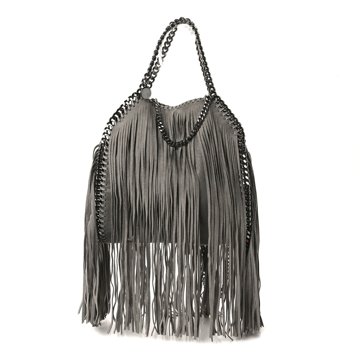 Shaggy Deer Fringe Mini Falabella Tote Grey