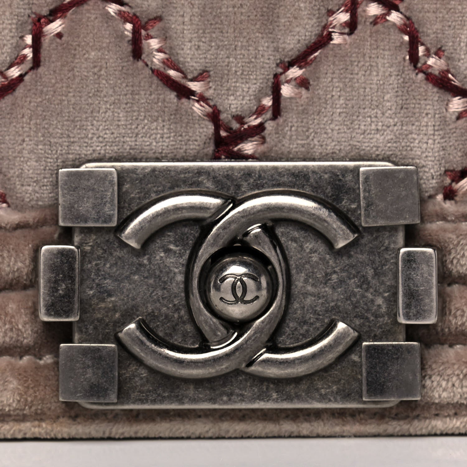 Chanel Velvet Quilted Small Boy Flap Grey 9 of 18