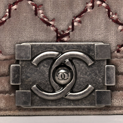 Chanel Velvet Quilted Small Boy Flap Grey 9 of 18