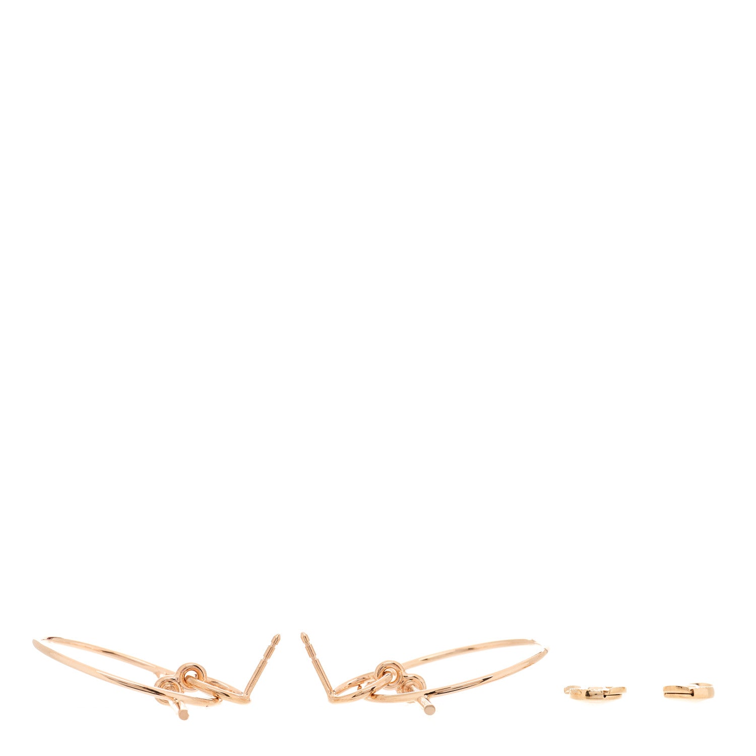 Hermes 18K Rose Gold PM Loop Earrings 2 of 5