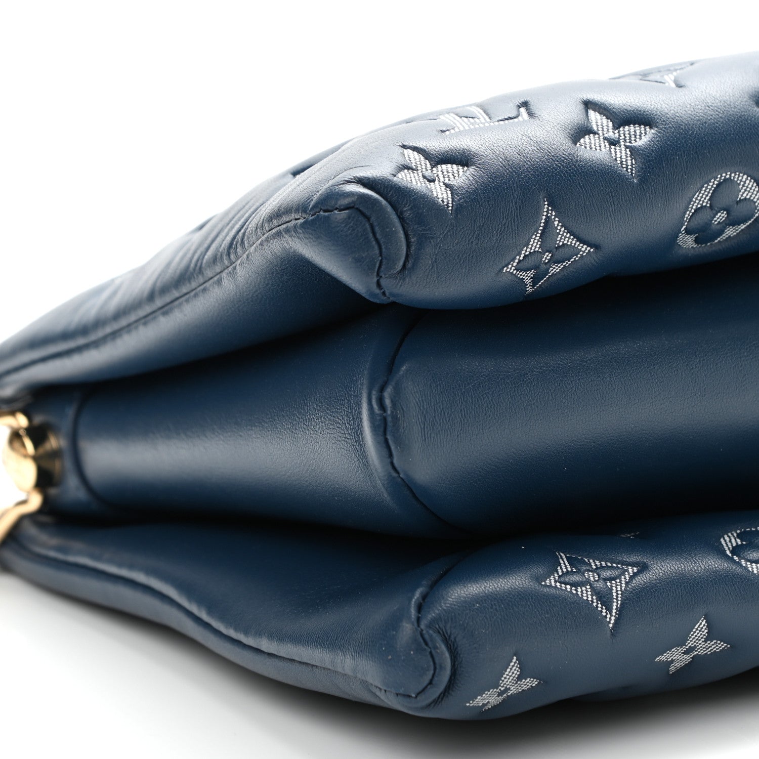 Louis Vuitton Lambskin Embossed Monogram Coussin PM Denim Blue 10 of 11