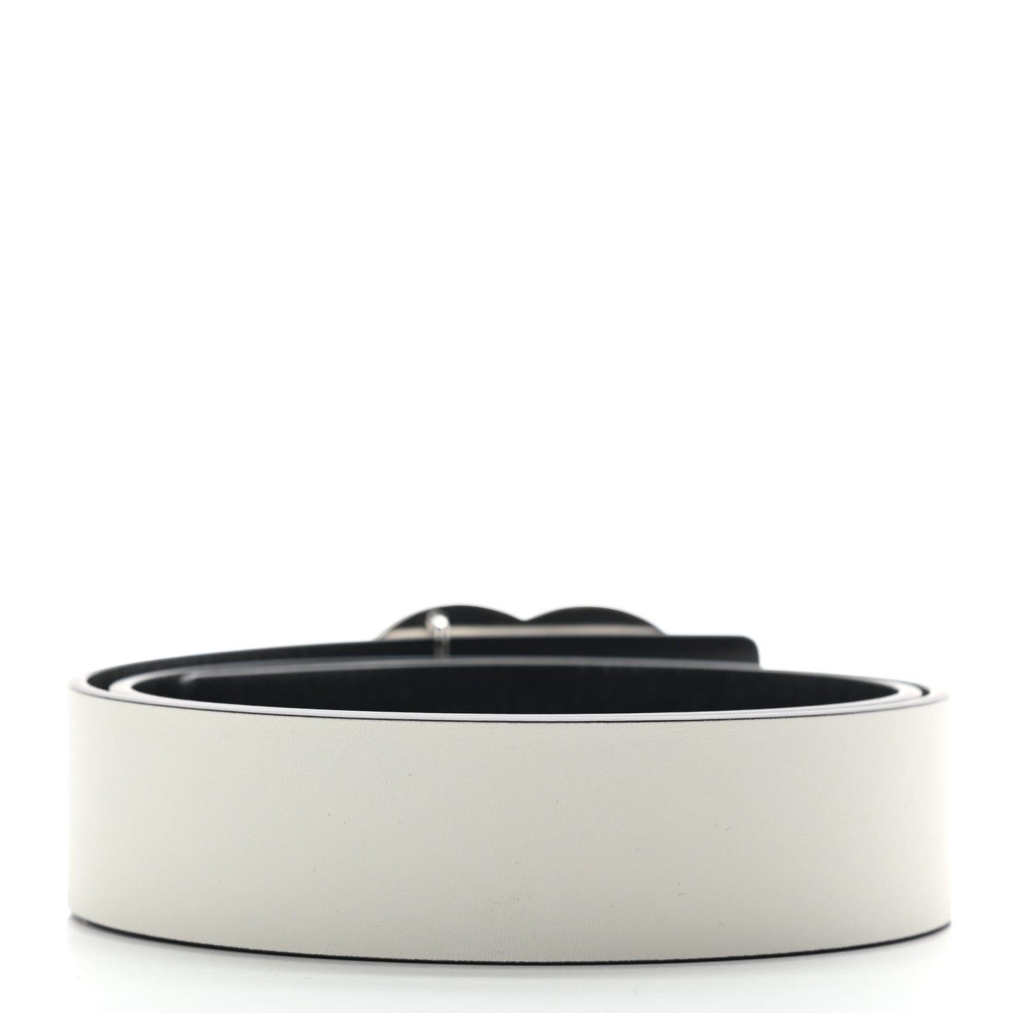 Calfskin CC Reversible Belt 85 White Black
