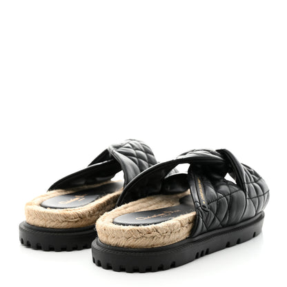 Christian Dior Calfskin Cannage Dtwist Espadrille Platform Sandals 39 Black 4 of 8
