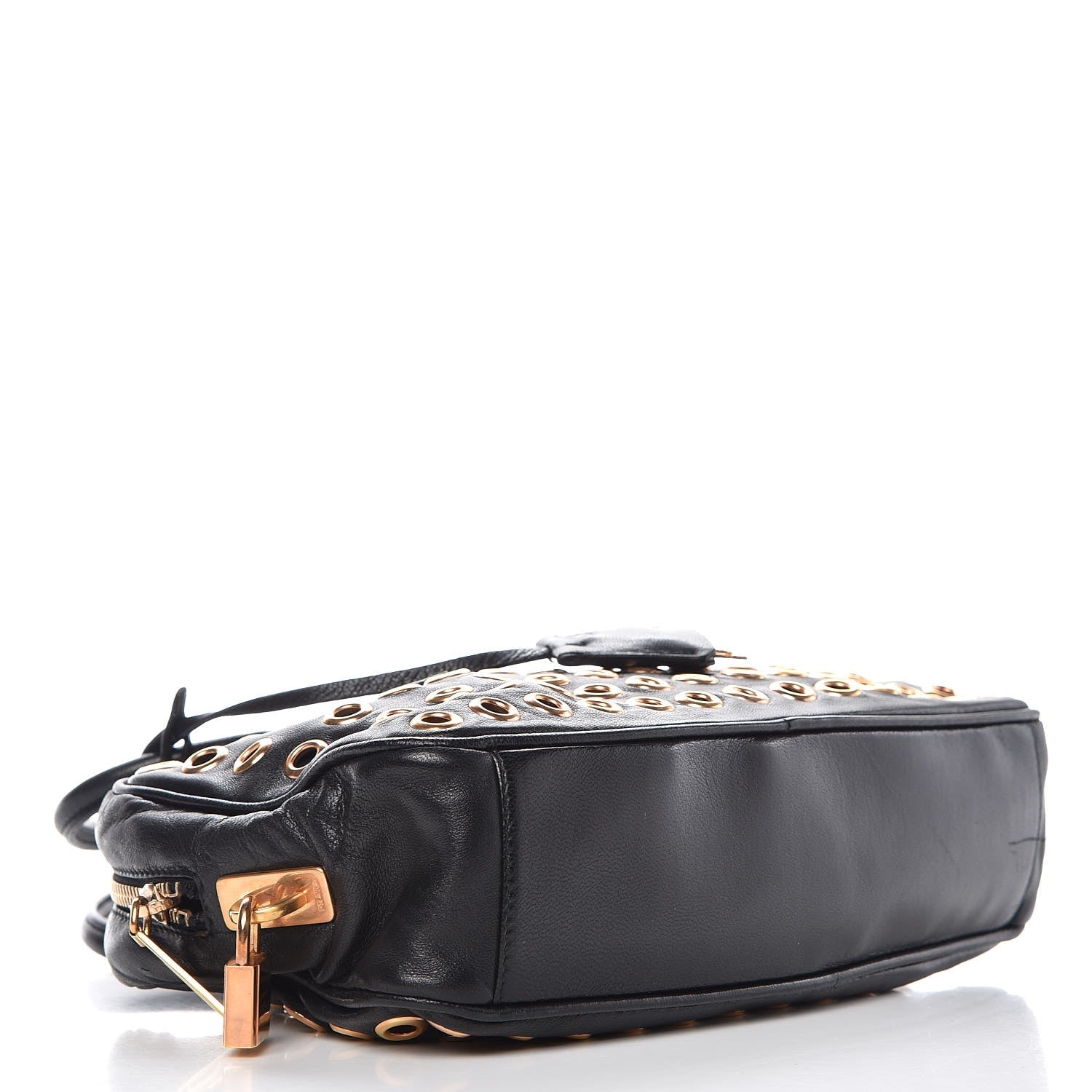 Prada Nappa Metal Grommet Bauletto Black 4 of 9